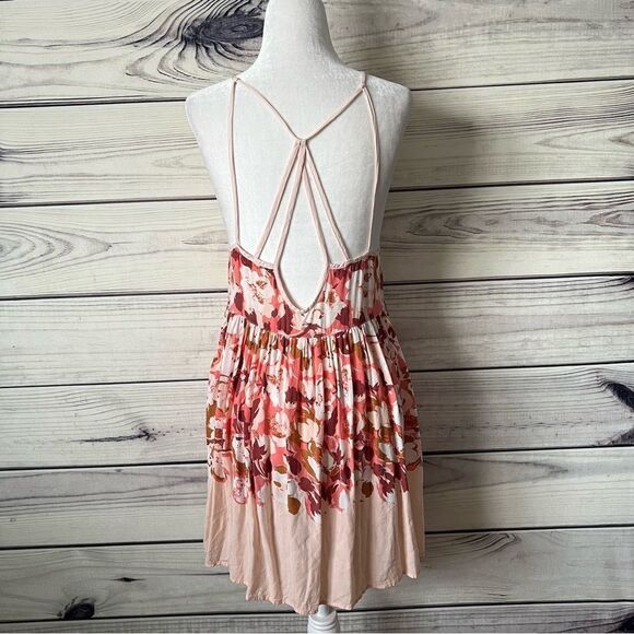 Intimately Free People Peach Floral Strappy Mini Dress - Picture 7 of 10